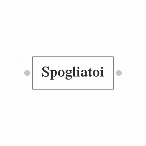 Cartello in plexiglass Plexline scritta Spogliatoi