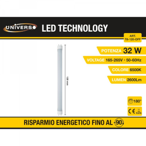 Neon Led 30W T8 150cm Luce Fredda T8-150-BF Brichouse Caiazzo