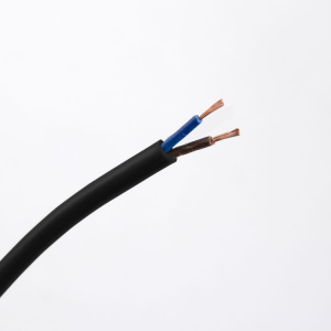 Black PVC round cable 2x0,75 mmq