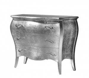 Shaped sideboard with silver leaf