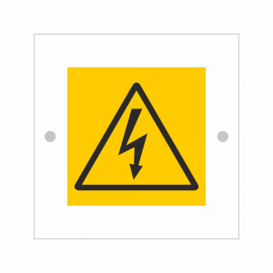 Cartello in plexiglass serie Avantgarde Pericolo corrente elettrica