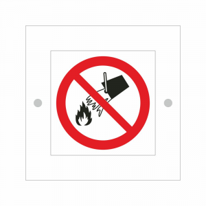 Cartello in plexiglass serie Plexline non usare acqua per spegnere incendi