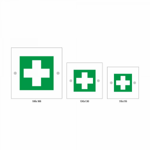 Cartello in plexiglass serie Plexline pittogramma E003 pronto soccorso first aid