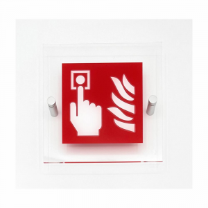 Cartello in plexiglass serie Plexline pittogramma Pulsante allarme antincendio