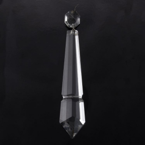 Pendente a punta in cristallo di Boemia, lunghezza 140 mm con ottagono.
