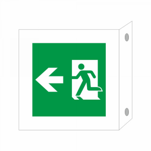 Cartello in plexiglass Plexline Bifacciale Uscita di emergenza