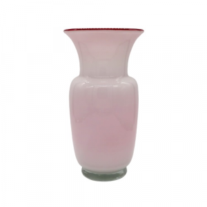 EDG vaso vetro anfora bianca e rossa h34