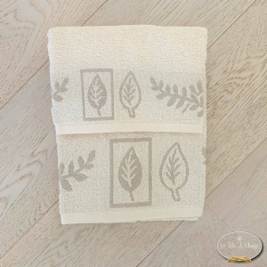 Coppia asciugamani foglie in lino