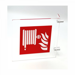 Cartello in plexiglass Plexline Bifacciale lancia antincendio UNI EN ISO 7010