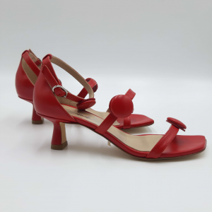 Sandalo rosso con tacco a rocchetto Emanuela Passeri