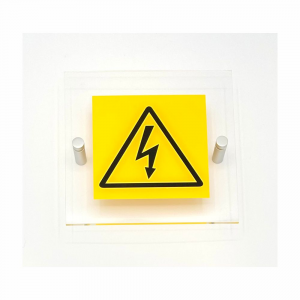 Cartello in plexiglass serie Plexline pericolo corrente elettrica