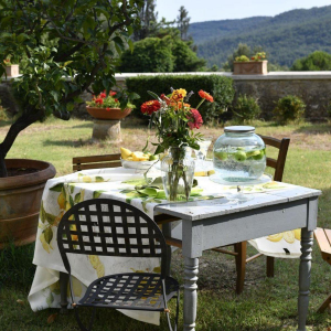 Tischdecke Tessitura Toscana Telerie Limoncello aus reinem Leinen