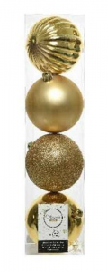 KAEMINGK Confezione 4 Palline Colore Oro Decorazioni Assortite Natale Alberi