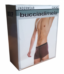 BUCCIADIMELA. 3x Boxer uomo STRECH COTTON Underwear - B078. Grigio + Blu + Bordò