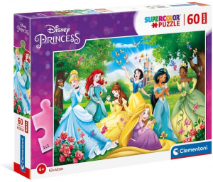 Clementoni - Disney Princess Supercolor Princess-60 maxi pezzi