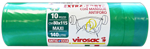 VIROSAC Sacchi immondizia 80x115 verdi 10 pz. extraforte