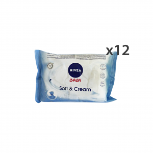 NIVEA Set 12 Salviette Baby Soft&Cream X 63 Pezzi Linea Bimbo