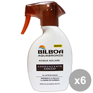 BILBOA Set  6 Acqua Abbronzante Spray Cocco 250 Ml. Prodotti Solari