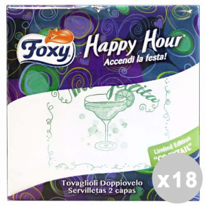 FOXY Set 18 FOXY Happy hour 33x33 * 50 pz. tovaglioli - tovaglioli & tovaglie