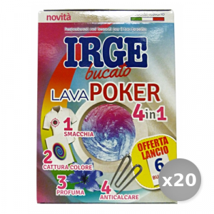 Set 20 IRGE Acchiappacolore Poker 4in1 x 6 Bustine Detergenti Casa