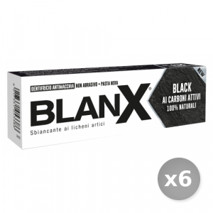 Set 6 BLANX Dentifricio black carboni attivi 75 ml prodotto per l'giene dentale