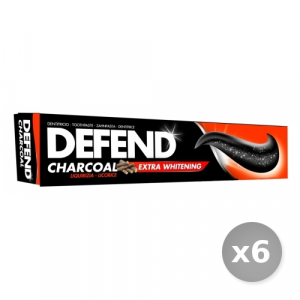Set 6 DEFEND Dentifricio charcoal extrawhitening liquirizia 75ml igiene dentale