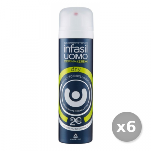 Set 6 INFASIL Deodorante Spray Uomo DRY 150 ml Cura del corpo