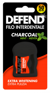 DEFEND Filo interdentale charcoal extra whitening menta 50 mt.