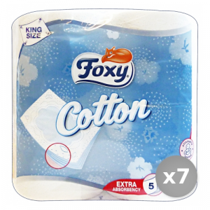 Set 7 FOXY * 4 Carta Igienica 5 Veli Cotton - Carta Igienica