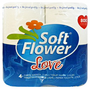 SOFT FLOWER X4 Love 800 Strappi Carta igienica - Carta Carta igienica
