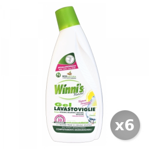 Set 6 WINNI'S Gel lavastoviglie limone 750 ml prodotto detergente