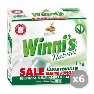 Set 6 WINNI'S Sale lavastoviglie 1 kg prodotto detergente