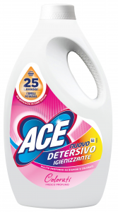 ACE Lavatrice liquido 25 misurini igienizzante colorati detergente per bucato