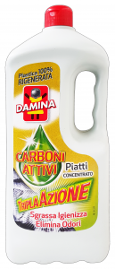 DAMINA Detersivo profumato per 1,5L piatti carboni attivi prodotto detergente