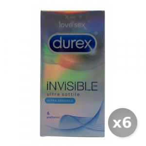Set 6 DUREX Profilattici Invisible 6 Pezzi Preservativi Anticoncezionali Condom