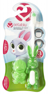 SETABLU Spazzolino bimbo soft 3 + coniglio prodotto per la pulizia dei denti
