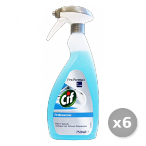 CIF Set 6 CIF Detergente Vetri & Specchi Grilletto 750 ml Professionale