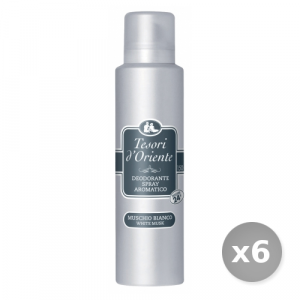 Set 6 TESORI D'ORIENTE Deodorante spray muschio bianco 150 ml per il corpo