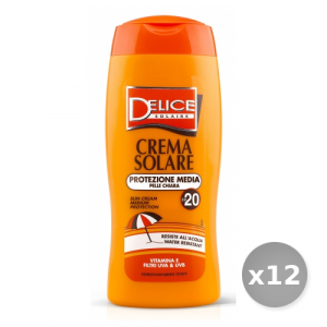 Set 12 DELICE Fp20 crema solare 250 ml prodotto solare per la pelle