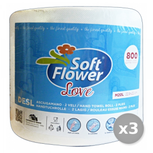 SOFT FLOWER Set 3 X 1 ASCIUG.LOVE 800 Strappi Accessori Per la Cucina