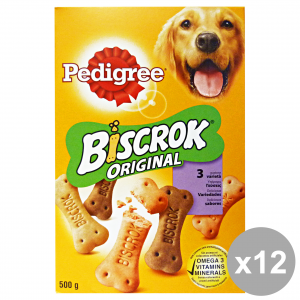 Set 12 PEDIGREE Biscotti BISCROK 500 gr Cibo Per cani