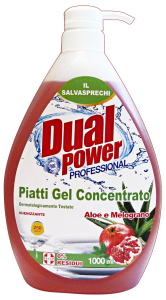 DUAL POWER Detersivo Piatti Concentrato Aloe Melograno Per stoviglie 1 Lt