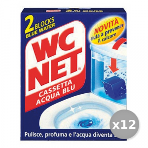 Set 12 WC NET Tavolette WC CASSETTA Acqua Blu * 2 Pezzi Detergenti Casa