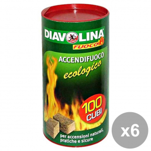Set 6 DIAVOLINA Ecologica X 100 Cubi Barbecue & Pic-nic
