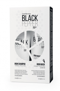INEBRYA Black Pepper Iron Kit (Iron Shampoo + Iron Mask) - 300 ML+250 ML
