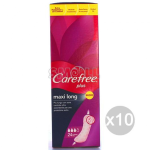 Set 10 CAREFREE Maxi Long X 24 Salvaslip Assorbente Igiene Intima Femminile