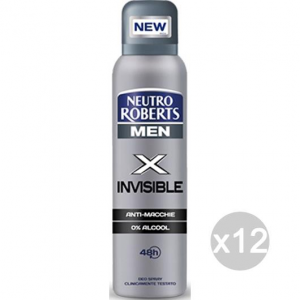 Set 12 ROBERTS Deodorante Spray Uomo X Invis.T/Nero 125/150 Cura E Igiene Del Corpo