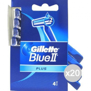 Set 20 GILLETTE Blue 2 Plus X 4 Radi Getta Rasoio Rasatura Viso E Corpo