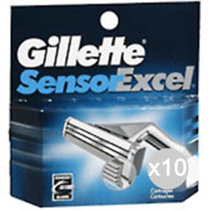 Set 10 GILLETTE Ricambi Sensor Excell X 5 Rasoio Rasatura Viso E Corpo