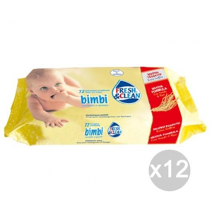 Set 12 FRESH & CLEAN Fresh Clean Salviette Baby X 72 Ricarica Gialle Igiene E Cura Del Bambino